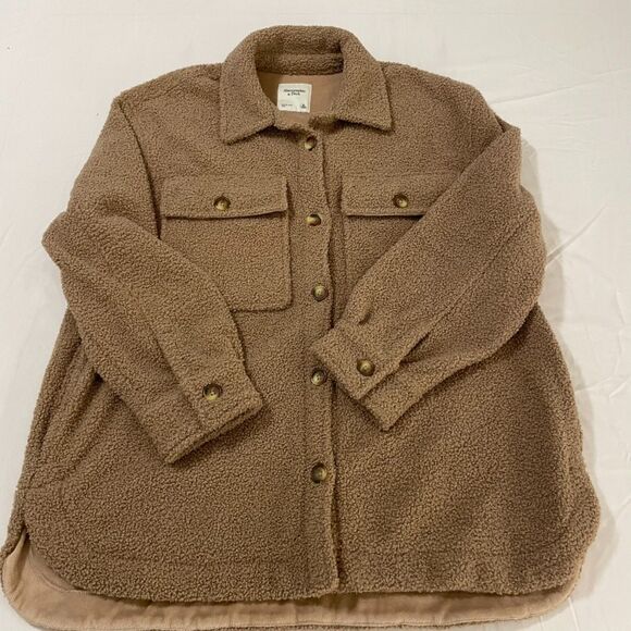 Abercrombie & Fitch Jackets & Blazers - NWOT Abercrombie & Fitch Teddy Sherpa Coat / Shacket - XL